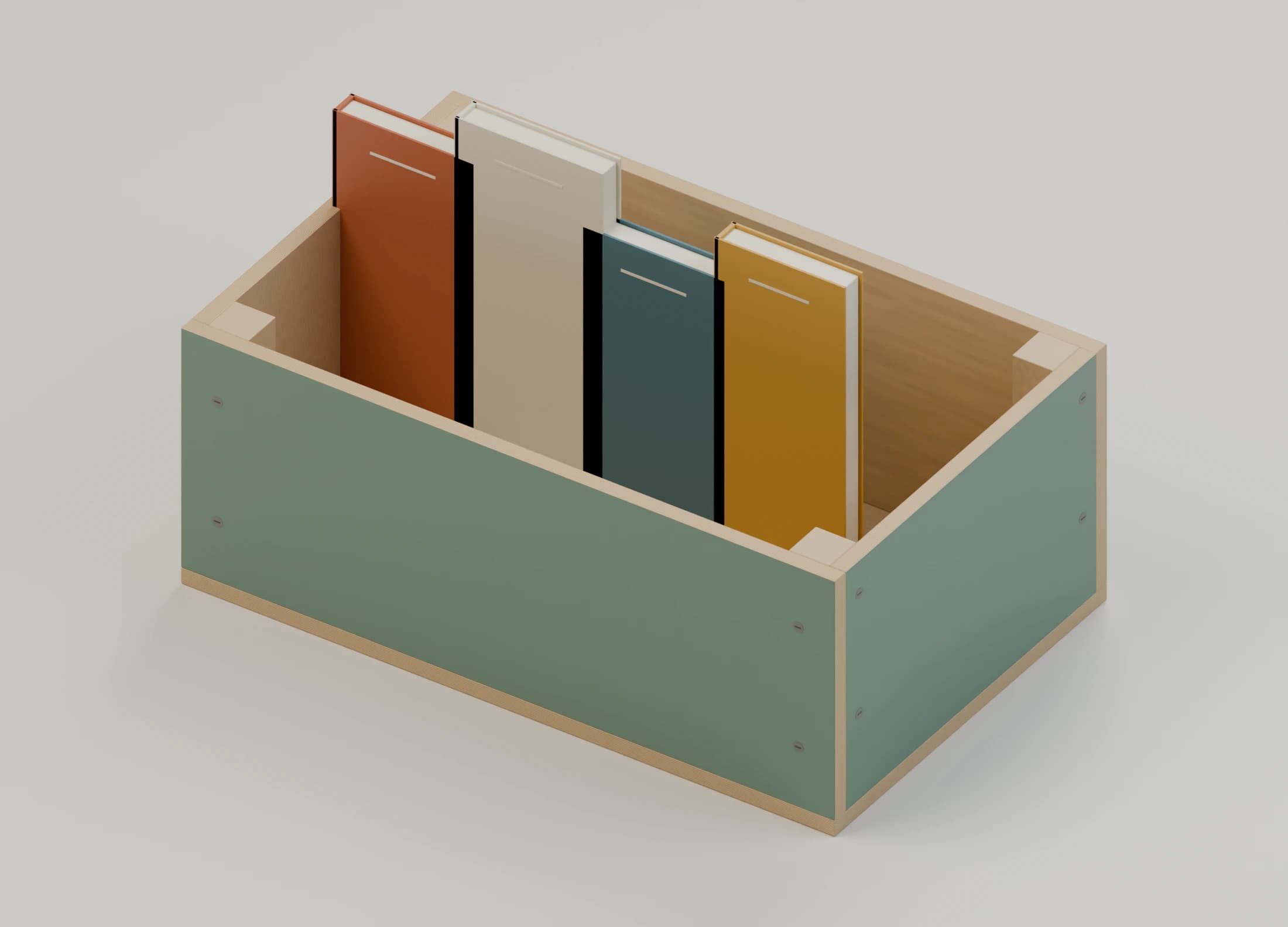 3D-ontwerp van de Kleine Boekenbak