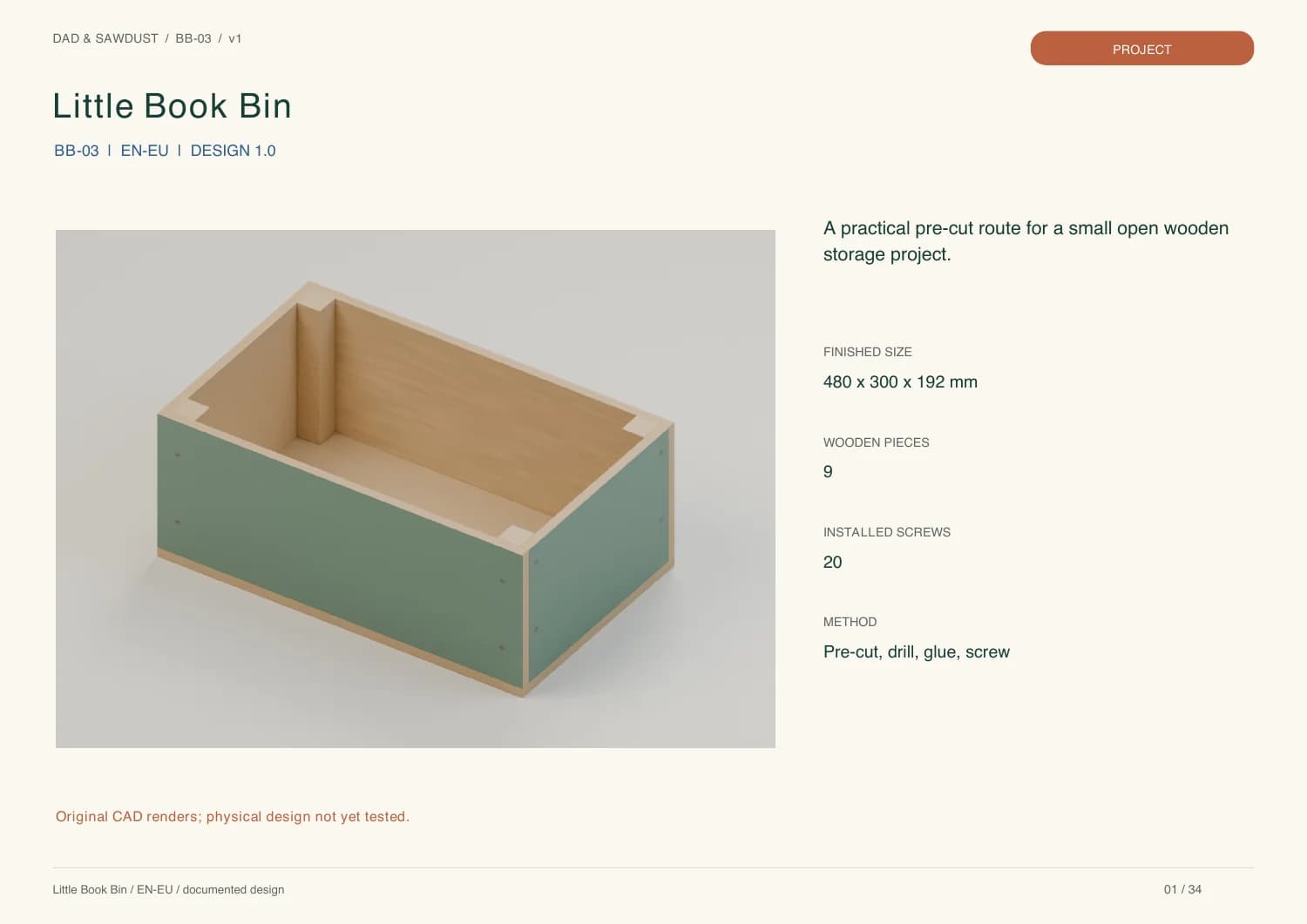 Sample page 1 from the Little Book Bin digital plans