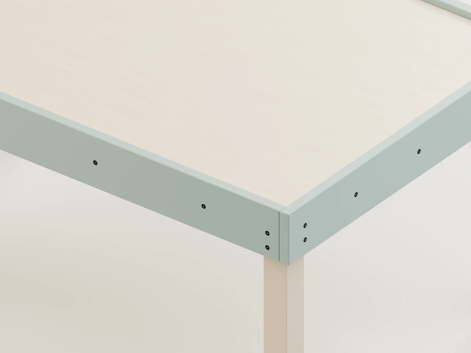 Buitendetail van de vaste rand, schort en houten poot